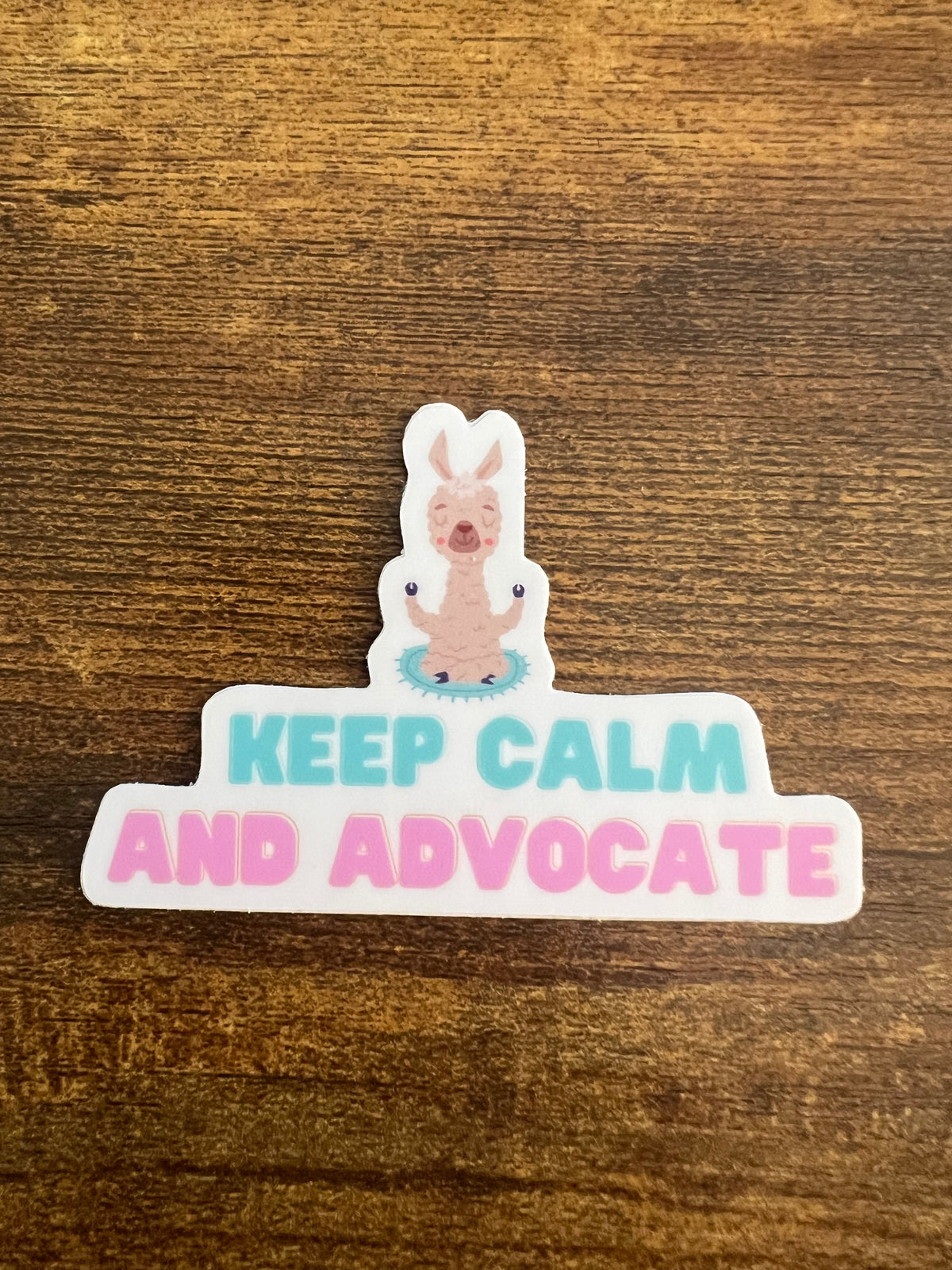Keep Calm and Advocate Meditating Llama Sticker